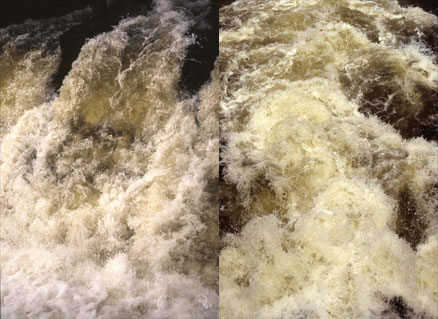 These photographs show an orthodox ‘overfall’ type of weir and a more heavily engineered ‘undershot’ structure